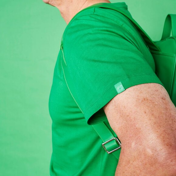 GREEN BACKPACK MONOCHROME VEGAN LEATHER - Picture 16 of 16